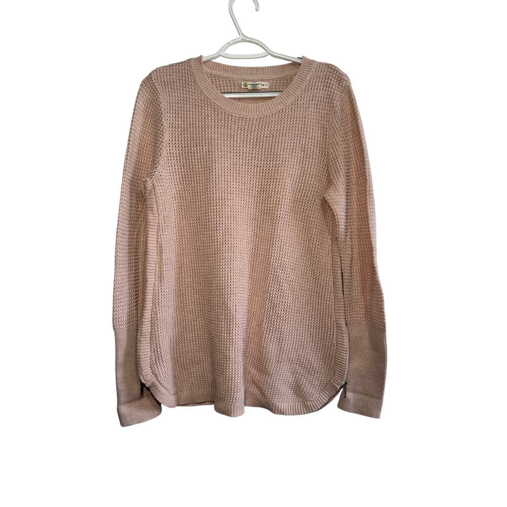 Akini Long Sleeve Crew‎ Neck Waffle Knit Sweater Womens Large Preppy Career